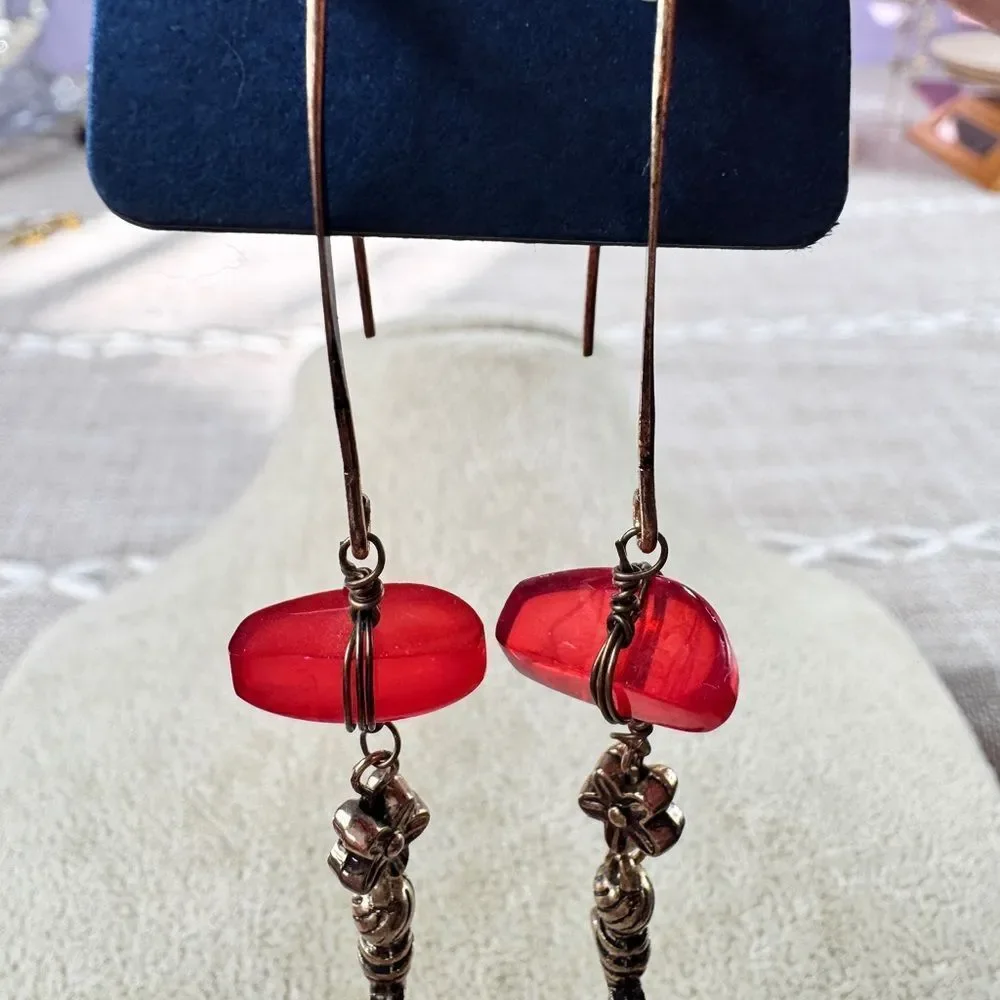 Free People Red Dagger Drop Earrings